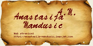 Anastasija Mandušić vizit kartica